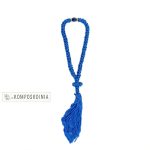 Κομποσκοίνια Μπλε φλος με 50 κόμπους φέρει σταυρό με κόμπους και χάντρα | 10 τεμάχια