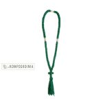 Κομποσκοίνια φλος πράσινα με 100 κόμπους φέρει σταυρό με κόμπους και λευκή χάντρα