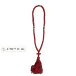 Κομποσκοίνια φλος μπορντό με 100 κόμπους φέρει σταυρό με κόμπους και μπορντό χάντρα