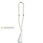 Κομποσκοίνια φλος λευκά με 100 κόμπους φέρει σταυρό με κόμπους και μπορντό χάντρα