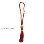 Κομποσκοίνια φλος μπορντό με 100 κόμπους φέρει σταυρό με καρυδόκομπους